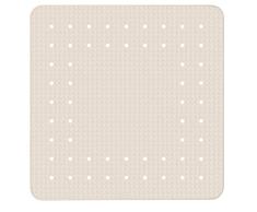 WENKO Alfombra de baño Mirasol beige 54 x 54 cm - alfombra para ducha antideslizante con ventosas, Caucho natural, 54 x 54 cm, Beige