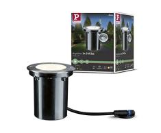 Paulmann 939.08 Luminaria empotrable suelo exterior Plug&Shine 3000 K 6 W 24 V ángulo irradiación 38° orientable 93908, foco empotrable LED exterior