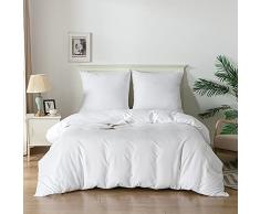 Good Nite Juego de Cama de 90 g, 3 Piezas cepilladas, Funda nÃ³rdica y Funda de Almohada (Blanco, 240 x 220 cm y 2 x 80 x 80 cm)