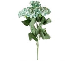 Better & Best Ramo de Flores Artificiales de Hortensia, Tela y Plástico, Azul, 60x20x20 cm, 7 Unidades
