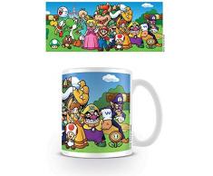 Pyramid Super Mario Characters Ceramic Mug Taza, 0.312 litros, Porcelana, multicolor