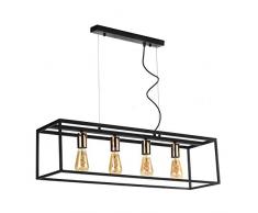 ONLI - Lámpara de techo con 4 luces, color negro y dorado