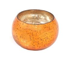 Insideretail â Wedding Tealight Holders, Cristal, Naranja, 7 x 7 x 7 cm, 48 Unidades de Medida