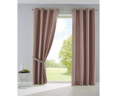 Gardinenbox Palermo 10000265-2 - Juego de 2 Cortinas Opacas, con Ojales y alzapaÃ±os, 145 x 140 cm, Color Gris Topo