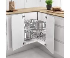 Menage Confort GIRATORIA 270Âº Bandeja para Armario esquinero de Cocina, Metal, Acero Cromo, DiÃ¡metro 700mm / Alto 730-780mm