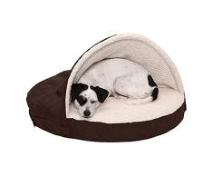 furhaven Redondo Snuggery bostezando Mascota Cama