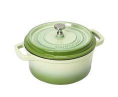 Cocotte redonda de Cecotec. Cazuela de hierro fundido con pomo de acero inoxidable. 20 cm, para 3-4 personas.Varios colores (Bambu)