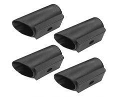 cyclingcolors 4 Puntas de Silla de Trineo Envolvente para Tubo Redondo Extremo Negro (30 mm)