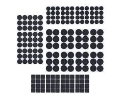 Relaxdays Almohadillas Antideslizantes para Muebles, Paquete de 189 Unidades, Antideslizantes, 4 tamaÃ±os, Color Negro