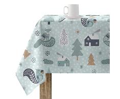 BELUM | Mantel Navidad resinado 100x140 cm 100% algodón resinado Antimanchas (Tacto no plastificado) Modelo Merry Christmas 57