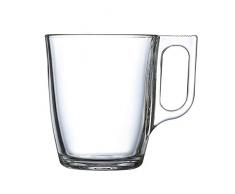 Luminarc Nuevo Set 6 tazas desayuno mugs café de vidrio para microondas 25cl