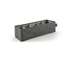 Più EasyBox Organizador Cajón TNT 5 plazas, Tela, Cenizas, 12.0 x 40.0 x 11.0 cm