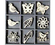 cArt-Us 10,5Â x 10,5Â cm Caja de Madera con 45Â de Flores con Adornos