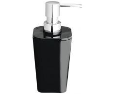 Wenko Dosificador Jabón 0.33 L, Poliestireno, Negro, 7.3x8.8x17.4 cm