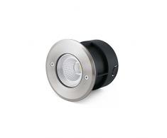 FARO BARCELONA 70588 - Suria Empotrable (Bombilla incluida) LED, 24Â°, 3W, Cuerpo de Aluminio, Acero INOX 316, Cristal