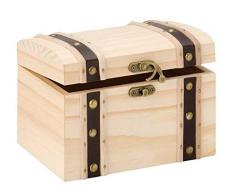 GLOREX Cofre del Tesoro de Madera, Natural, 17Â x 12,5Â x 12Â cm