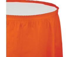 Creative Converting Falda de Mesa de plÃ¡stico, 14 pies, Color Naranja