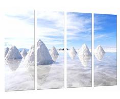 Poster FotogrÃ¡fico Paisaje Blanco MontaÃ±as de Sal, Salinas Cielo Azul TamaÃ±o total: 131 x 62 cm XXL