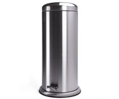 MSV Papelera 100% INOX 30L, Acero Inoxidable, Gris Metalizado, 2 cm