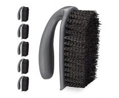 Relaxdays Juego de 6 cepillos de Limpieza para baño, Cocina, Alfombra, Cepillo para Zapatos, plástico, Gris, 1 Unidad