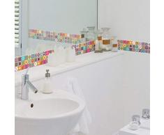 Ambiance Sticker Lote de 6 Pegatinas Adhesivas para candelabros de Azulejos, Pegatinas Autoadhesivas con Bordes de Cemento, 5 x 30 cm, 6 Unidades â Catarina