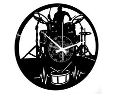 Instant Karma Clocks - Reloj de Vinilo de Pared, Idea Regalo Vintage Hecho a Mano, Guitarra Musical, Teclado de baterÃ­a, Grupo Musical, Rock Metal