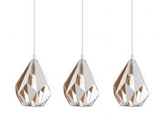 EGLO CARLTON 1 lámpara colgante, Blanco, oro