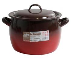 Esmaltaciones La Estrella Fuego - Olla abombada con Tapa, 18 cm, 4 L