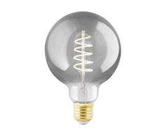 EGLO LED E27 regulable, LED espiral Globo, bombilla vintage negra-transparente en diseño retro, 4 vatios, 100 lúmenes, blanco cálido, 2000k, foco Edison G95, à 9,5 cm