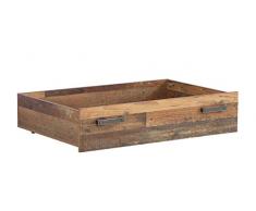 Forte - Cajón de cama para dormitorio juvenil, diseño vintage y industrial