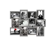Rebecca Mobili Portafotos MÃºltiple Marco Para Fotos 10 x 15 Madera MDF Gris Espacio Para 12 Fotos - 47 x 60 x 1,2 cm (A x AN x FON) - Art. RE4880