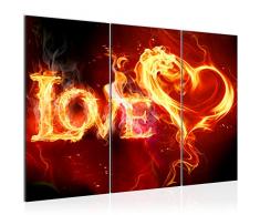 101631a - Cuadro de pared (120 x 80 cm, lienzo XXL, 3 piezas, fabricado en Alemania, listo para colgar), diseÃ±o abstracto de fuego