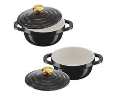 Tefal Juego mini Cocottes Air - 2 mini cazuelas de aluminio fundido de 11â¯cm, revestimiento cerámica, resultados tiernos, apto para horno, pero no para cocinas convencionales, apto lavavajillas