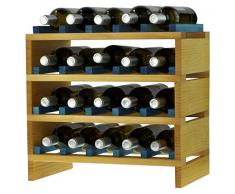 Expovinalia ex2720 Botellero apilable para 20 Botellas, Pino y Azul, 49x32x40 cm