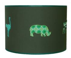 Taftan - Pantalla para lámpara de techo colgante, diseño de safari (35 cm de diámetro), color verde