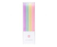 Pastel Birthday Candles Paquete de 16 velas de cumpleaños de color pastel arcoÃris con soportes | Alto Delgado 10cm | Decoraciones de tartas para cumpleaños, baby shower, Pascua, fiesta de niñas, hija