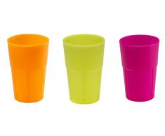 Mojito Design Empaque de Vasos para Cocktail, plÃ stico, Mezcla Colores Fluo, 0.35 litros, 6 Unidades