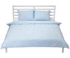 AmazonBasics Everyday - Juego de fundas de edredón nórdico y de almohada (100% algodón), Azul 260 x 220 cm & 2 fundas 50 x 80 cm