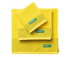 Set 3pcs toallas de baÃ±o (30 x 50 + 50 x 90 + 70 x 140 cm) 450 gsm 100% algodÃ³n amarillo Casa Benetton