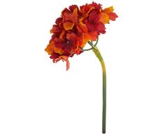 BETTER & BEST Q B&B Q BETTER & BEST Flor de Hortensia Artificial, pequeña, Color Rojo, Tela/Plástico, 36x15x15 cm