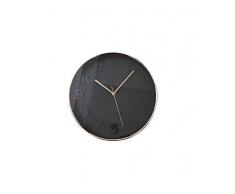 THE HOME DECO FACTORY - Reloj Redondo, PP, Negro/Cuivre, 30,70 x 4,50 x 30,70 cm