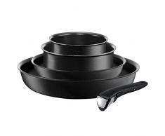 Tefal L6549102 Performance Juego de sartenes y recipientes, 5 piezas, sellado antiadherente, adecuado para inducción, juego de inicio, negro