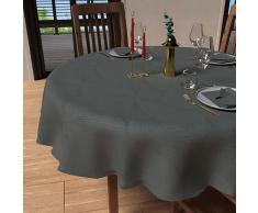 Soleil docre, Luxury - Mantel Redondo Antimanchas, diÃ¡metro 180 cm, Color Gris
