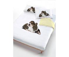 Italian Bed Linen ITALIANO Edredón ROPA DE CAMA Establece Conejo Perro Amarillo/Blanco SOLO 150 x 200 cm