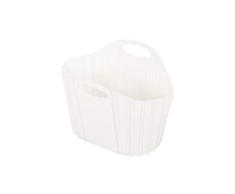 Addis Cesto de punto de ratán plegable de fácil almacenaje para ropa sucia, color blanco, 38 litros