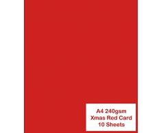 ARK - Cartulinas (A4, 240 g/mÂ², 10 unidades), color rojo