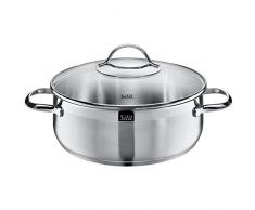 Silit - Olla de 24Â cm de diÃ¡metro, Aprox. 4,1 l, vertedor, Tapa de Cristal, Acero Inoxidable Pulido, Apta para inducciÃ³n, Apta para lavavajillas