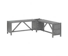 VidaXL Banco de Esquina de jardÃn y Jardinera, 117 cm, Madera de Acacia, Color Gris