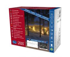 Konstsmide 4652-107 - Cortina luminosa en forma de carÃ¡mbanos (50 diodos de luz blanca cÃ¡lida, aislado, cable negro)