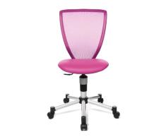 Topstar Titan Junior 71487 S04 - Silla giratoria Infantil y Juvenil con Respaldo de Red, Color Rosa